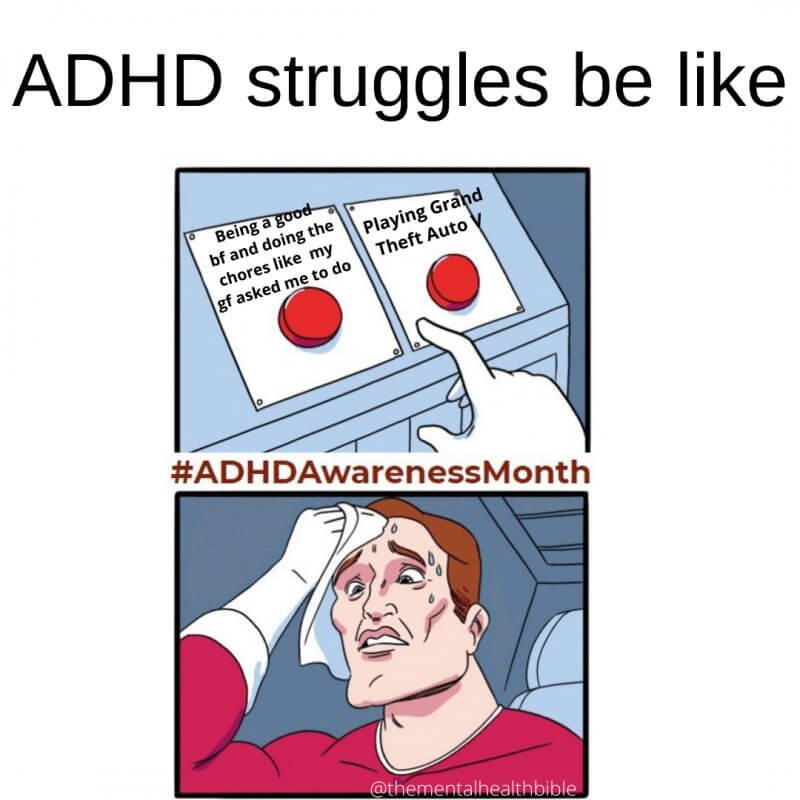 Laugh A Little At These Adhd Memes Adhd Awareness Month October 21