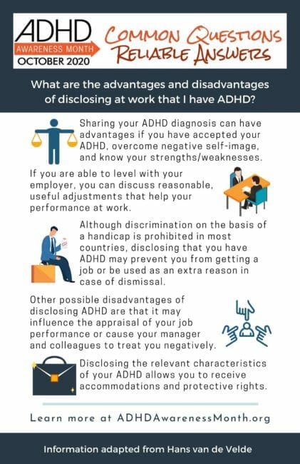 Infographic Disclosing ADHD at Work