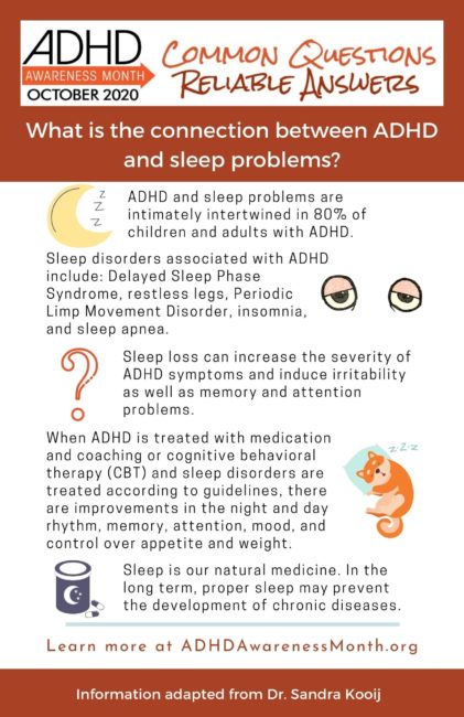 infographic connection between ADHD and sleep problems